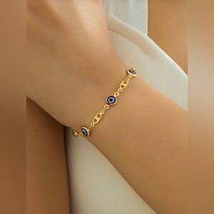 14K Gold Evil Eye Bracelet